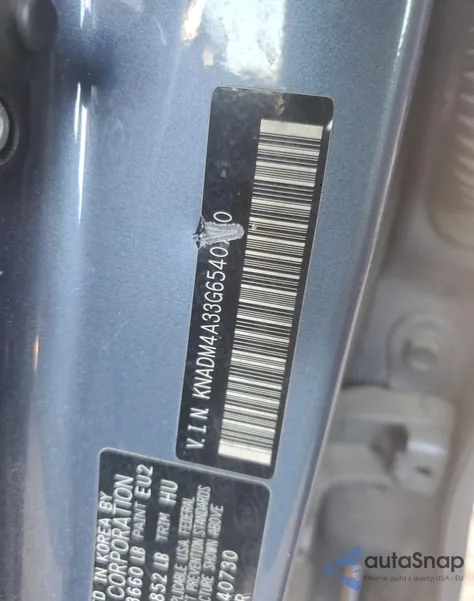 2016 Kia Rio Lx из США, поврежденный, VIN KNADM4A33G6540730